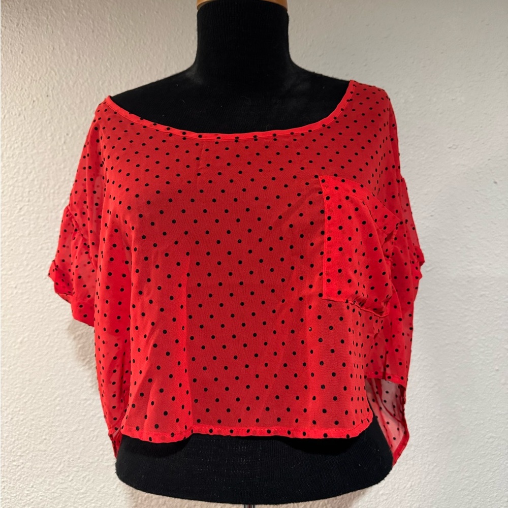 Red Polka Dot Women's Top